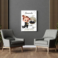 Personalizuota Mergaitės Gimimo Metrikų Iliustracija ant drobės  Drobe -  dovanokis.lt