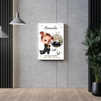 Personalizuota Mergaitės Gimimo Metrikų Iliustracija ant drobės  Drobe -  dovanokis.lt