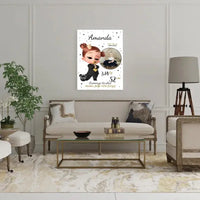 Personalizuota Mergaitės Gimimo Metrikų Iliustracija ant drobės  Drobe -  dovanokis.lt