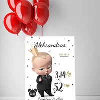 Personalizuota Berniuko Gimimo Metrikų Iliustracija ant drobės  Drobe -  dovanokis.lt