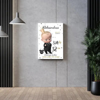 Personalizuota Berniuko Gimimo Metrikų Iliustracija ant drobės  Drobe -  dovanokis.lt