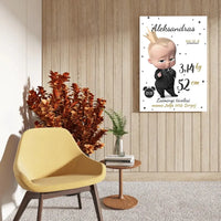 Personalizuota Berniuko Gimimo Metrikų Iliustracija ant drobės  Drobe -  dovanokis.lt