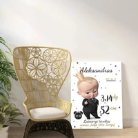 Personalizuota Berniuko Gimimo Metrikų Iliustracija ant drobės  Drobe -  dovanokis.lt