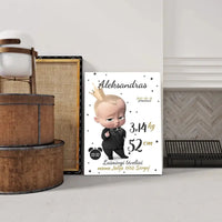 Personalizuota Berniuko Gimimo Metrikų Iliustracija ant drobės  Drobe -  dovanokis.lt