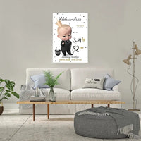 Personalizuota Berniuko Gimimo Metrikų Iliustracija ant drobės  Drobe -  dovanokis.lt