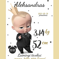 Personalizuota Berniuko Gimimo Metrikų Iliustracija ant drobės  Drobe -  dovanokis.lt