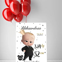 Personalizuota Berniuko Gimimo Metrikų Iliustracija ant drobės  Drobe -  dovanokis.lt