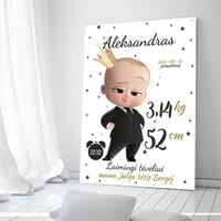 Personalizuota Berniuko Gimimo Metrikų Iliustracija ant drobės  Drobe -  dovanokis.lt