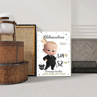 Personalizuota Berniuko Gimimo Metrikų Iliustracija ant drobės  Drobe -  dovanokis.lt