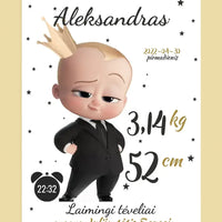 Personalizuota Berniuko Gimimo Metrikų Iliustracija ant drobės  Drobe -  dovanokis.lt