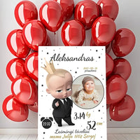 Personalizuota Berniuko Gimimo Metrikų Iliustracija ant drobės  Drobe -  dovanokis.lt