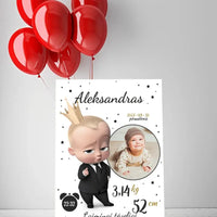 Personalizuota Berniuko Gimimo Metrikų Iliustracija ant drobės  Drobe -  dovanokis.lt