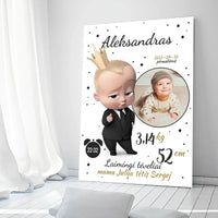 Personalizuota Berniuko Gimimo Metrikų Iliustracija ant drobės  Drobe -  dovanokis.lt