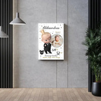 Personalizuota Berniuko Gimimo Metrikų Iliustracija ant drobės  Drobe -  dovanokis.lt