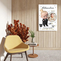 Personalizuota Berniuko Gimimo Metrikų Iliustracija ant drobės  Drobe -  dovanokis.lt