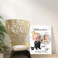 Personalizuota Berniuko Gimimo Metrikų Iliustracija ant drobės  Drobe -  dovanokis.lt