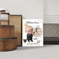 Personalizuota Berniuko Gimimo Metrikų Iliustracija ant drobės  Drobe -  dovanokis.lt