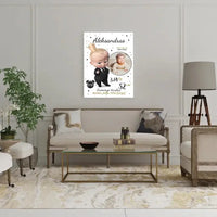 Personalizuota Berniuko Gimimo Metrikų Iliustracija ant drobės  Drobe -  dovanokis.lt