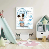 Personalizuota Berniuko Gimimo Metrikų Iliustracija, plakatas su rėmeliu  Customizer -  dovanokis.lt