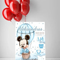 Personalizuota Berniuko Gimimo Metrikų Iliustracija ant drobės  Drobe -  dovanokis.lt