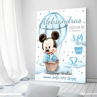 Personalizuota Berniuko Gimimo Metrikų Iliustracija ant drobės  Drobe -  dovanokis.lt