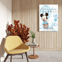 Personalizuota Berniuko Gimimo Metrikų Iliustracija ant drobės  Drobe -  dovanokis.lt