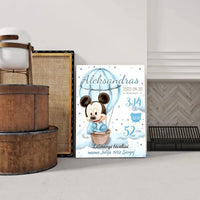 Personalizuota Berniuko Gimimo Metrikų Iliustracija ant drobės  Drobe -  dovanokis.lt