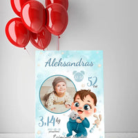 Personalizuota Berniuko Gimimo Metrikų Iliustracija ant drobės  Drobe -  dovanokis.lt