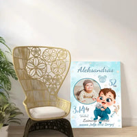 Personalizuota Berniuko Gimimo Metrikų Iliustracija ant drobės  Drobe -  dovanokis.lt