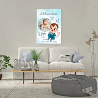 Personalizuota Berniuko Gimimo Metrikų Iliustracija ant drobės  Drobe -  dovanokis.lt