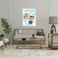 Personalizuota Berniuko Gimimo Metrikų Iliustracija ant drobės  Drobe -  dovanokis.lt