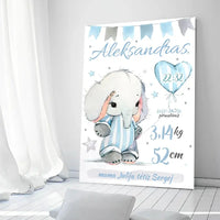 Personalizuota Berniuko Gimimo Metrikų Iliustracija ant drobės  Drobe -  dovanokis.lt