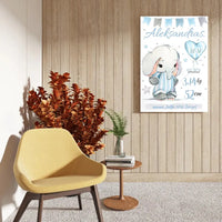 Personalizuota Berniuko Gimimo Metrikų Iliustracija ant drobės  Drobe -  dovanokis.lt