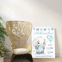 Personalizuota Berniuko Gimimo Metrikų Iliustracija ant drobės  Drobe -  dovanokis.lt