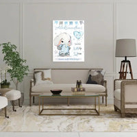 Personalizuota Berniuko Gimimo Metrikų Iliustracija ant drobės  Drobe -  dovanokis.lt