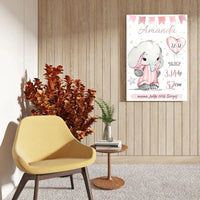 Personalizuota Mergaitės Gimimo Metrikų Iliustracija ant drobės  Drobe -  dovanokis.lt