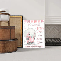 Personalizuota Mergaitės Gimimo Metrikų Iliustracija ant drobės  Drobe -  dovanokis.lt