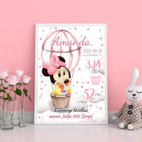 Personalizuota Mergaitės Gimimo Metrikų Iliustracija, plakatas su rėmeliu  Customizer -  dovanokis.lt