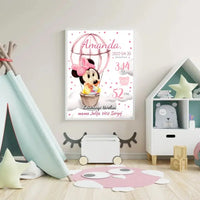 Personalizuota Mergaitės Gimimo Metrikų Iliustracija, plakatas su rėmeliu  Customizer -  dovanokis.lt