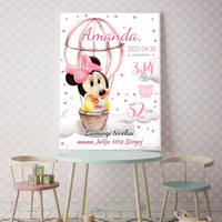 Personalizuota Mergaitės Gimimo Metrikų Iliustracija, plakatas su rėmeliu  Customizer -  dovanokis.lt