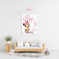 Personalizuota Mergaitės Gimimo Metrikų Iliustracija, plakatas su rėmeliu  Customizer -  dovanokis.lt