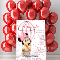 Personalizuota Mergaitės Gimimo Metrikų Iliustracija ant drobės  Drobe -  dovanokis.lt