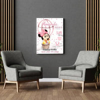 Personalizuota Mergaitės Gimimo Metrikų Iliustracija ant drobės  Drobe -  dovanokis.lt