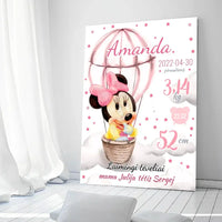 Personalizuota Mergaitės Gimimo Metrikų Iliustracija ant drobės  Drobe -  dovanokis.lt