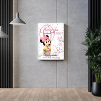 Personalizuota Mergaitės Gimimo Metrikų Iliustracija ant drobės  Drobe -  dovanokis.lt