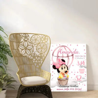 Personalizuota Mergaitės Gimimo Metrikų Iliustracija ant drobės  Drobe -  dovanokis.lt