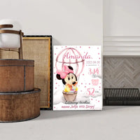 Personalizuota Mergaitės Gimimo Metrikų Iliustracija ant drobės  Drobe -  dovanokis.lt