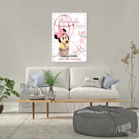 Personalizuota Mergaitės Gimimo Metrikų Iliustracija ant drobės  Drobe -  dovanokis.lt