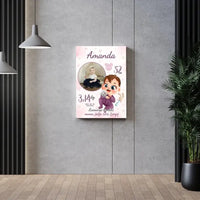 Personalizuota Mergaitės Gimimo Metrikų Iliustracija ant drobės  Drobe -  dovanokis.lt