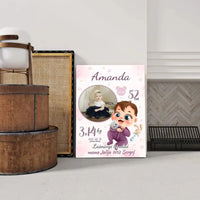 Personalizuota Mergaitės Gimimo Metrikų Iliustracija ant drobės  Drobe -  dovanokis.lt